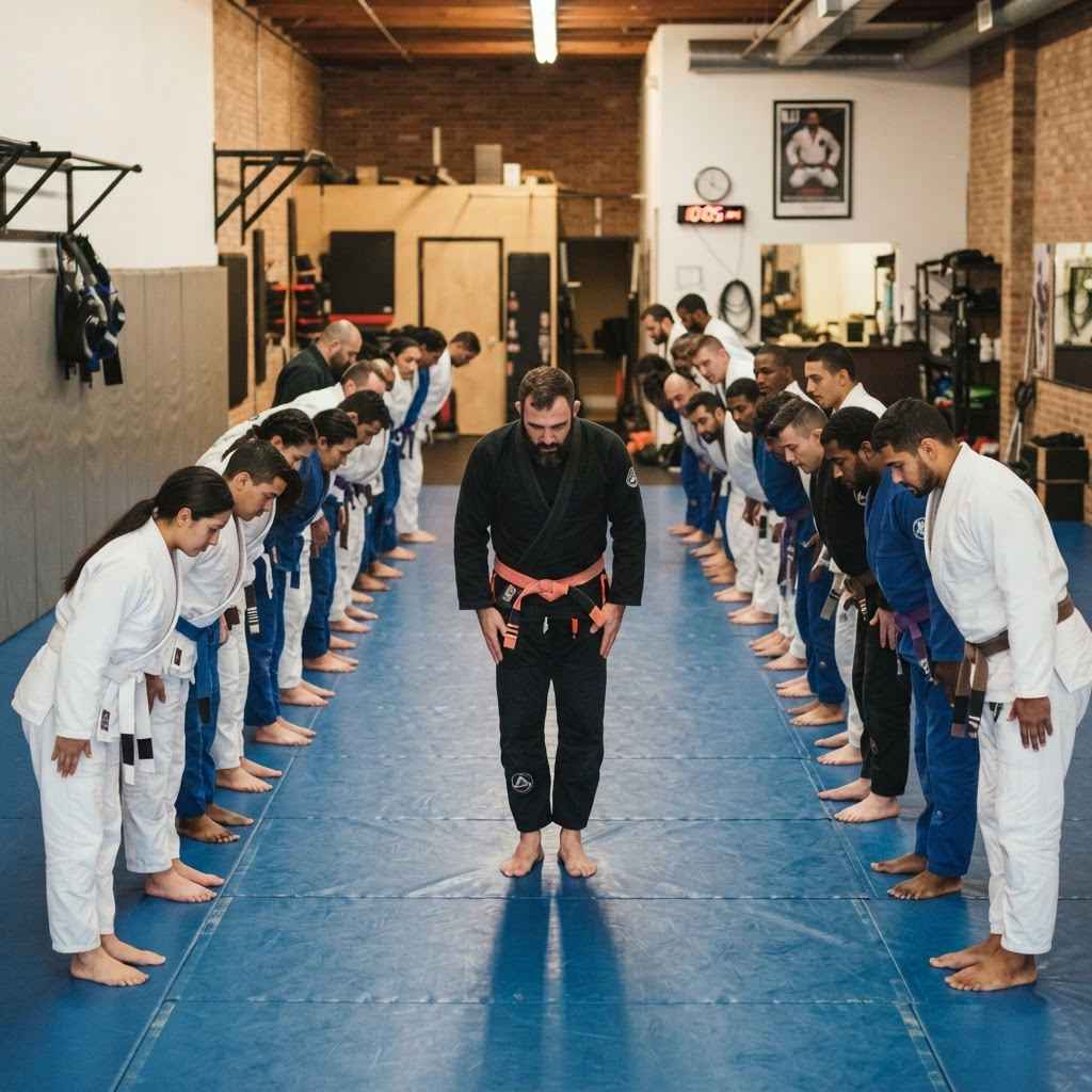 Class lined up to start training