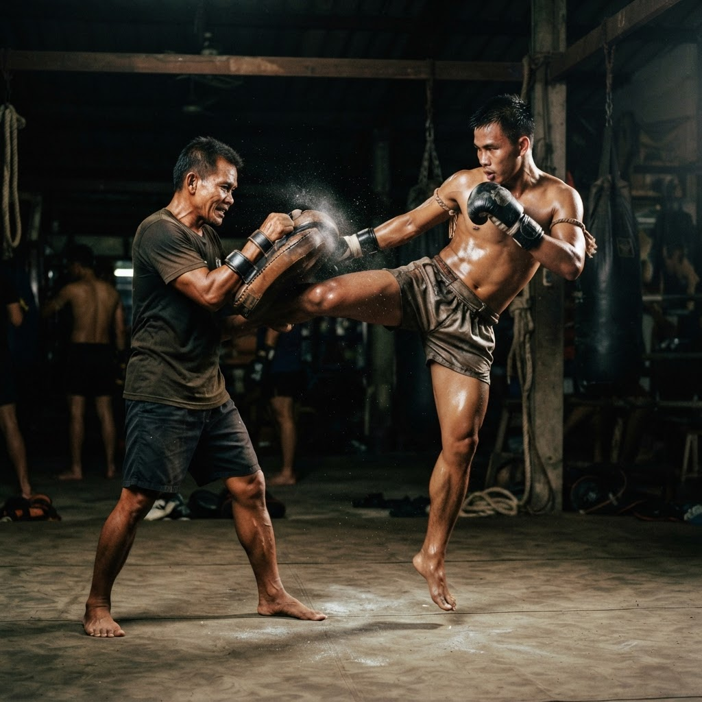 Muay Thai pad work